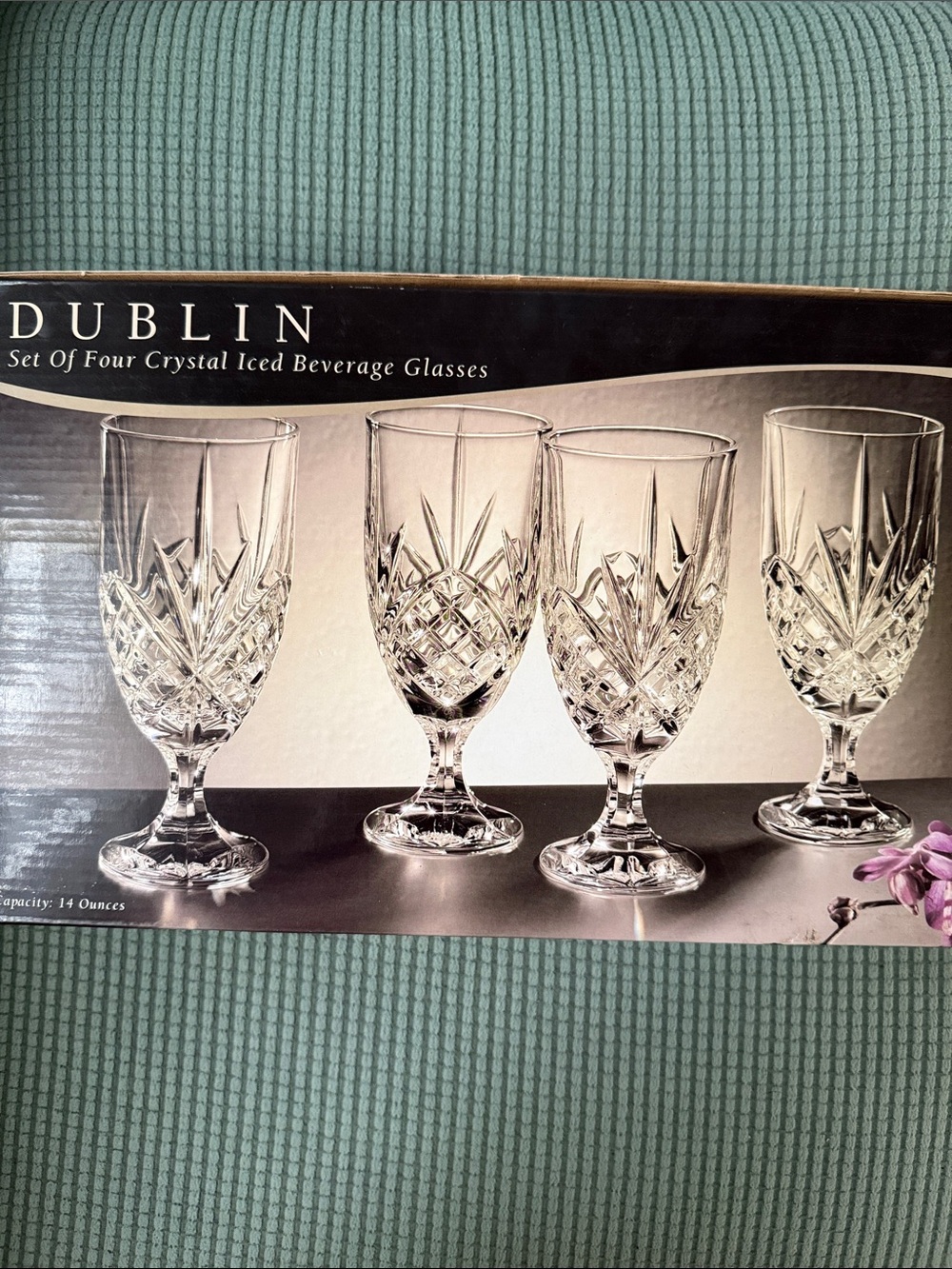 New in the Box Dublin Crystal Iced Beverage Glasses - Clear Set of 4